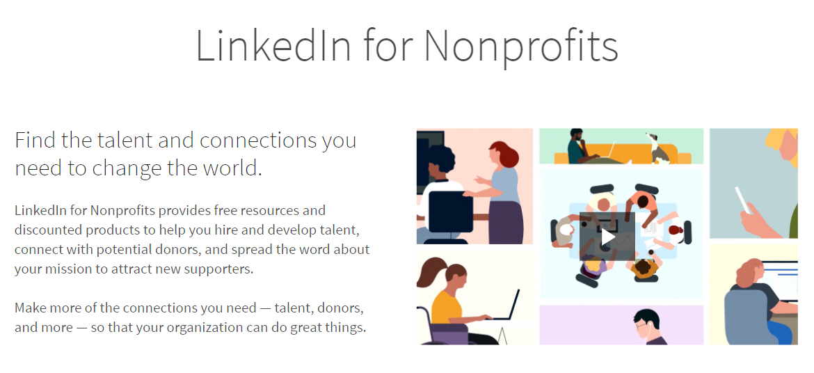 LinkedIn for Nonprofits : plateforme gratuite de ressources pour les associations à but non lucratif