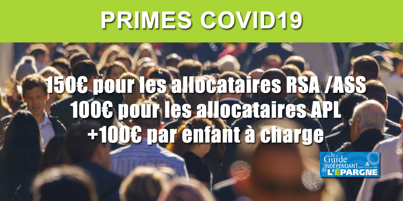 Prime COVID : 150 euros versée par la CAF à partir du 15 mai 2020 (aux allocataires RSA, ASS, RSO, AER ou APL)