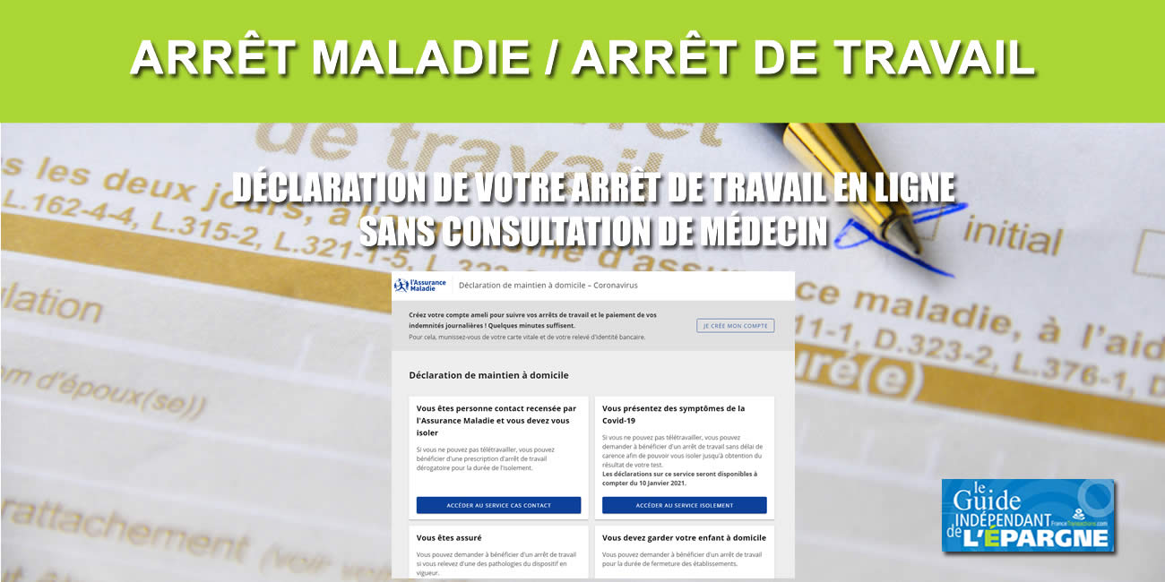 COVID/Arrêt maladie : votre arrêt de travail en un clic, sans consultation de médecin COVID/Arrêt maladie : votre arrêt de travail en un clic, sans consultation de médecin