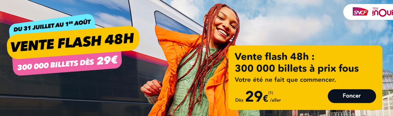 Billets de train SNCF à prix acceptables : 300.000 billets mis en vente entre 29 et 49 euros ce lundi 31 juillet