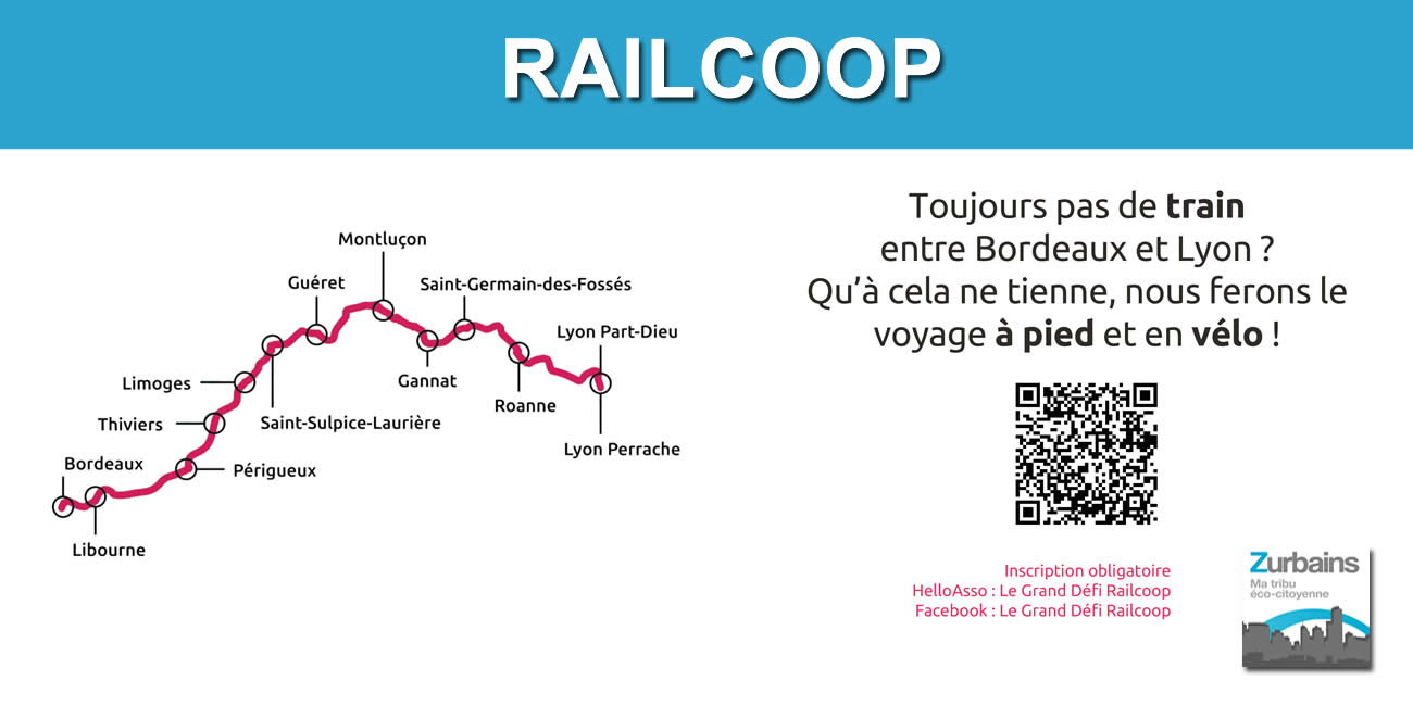RailCoop : puisque la ligne Bordeaux-Lyon n'est pas encore opérationnelle, les 600 km seront effectués à pied !