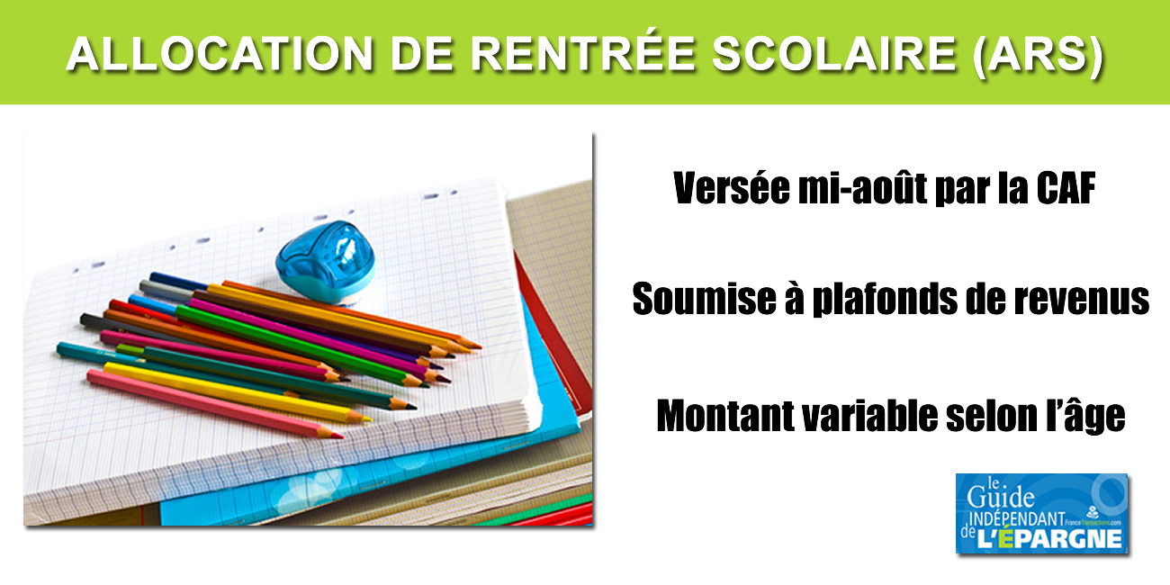 Allocation de Rentrée Scolaire 2020 (ARS) : les plafonds pour en bénéficier re-évalués de +1.60%