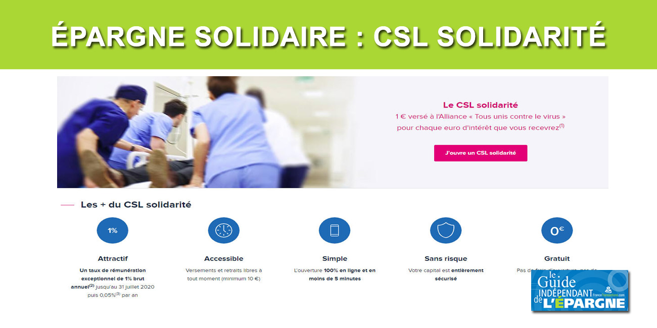 Livret épargne solidaire pour les soignants : CSL Solidarité de Boursorama banque